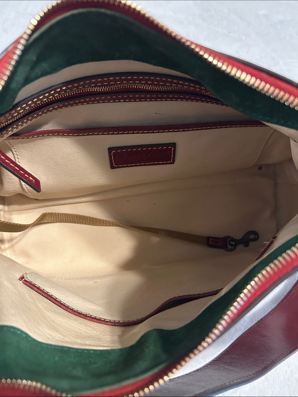 Dooney & Bourke Florentine Cassidy Wine Red Leather Large Hobo Shoulder Bag. - Picture 8 of 10